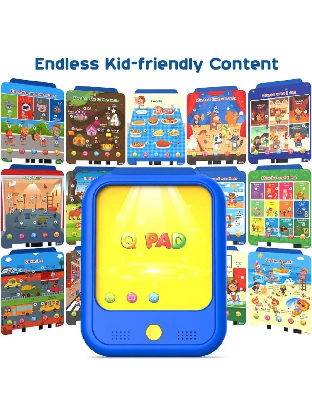 Kids Learning Tablet 2-5 Bilingual Talking Flash Cards Educational Toddler Toy